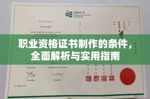 崇左职业资格证书制作的条件，全面解析与实用指南